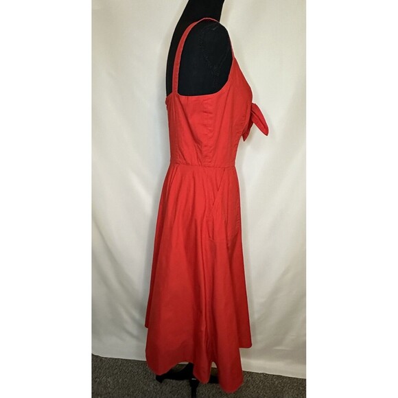 COLOR ME COURTNEY Red Coco Poplin Flirty Dress with Pockets Women's SIZE 4 - Picture 5 of 13